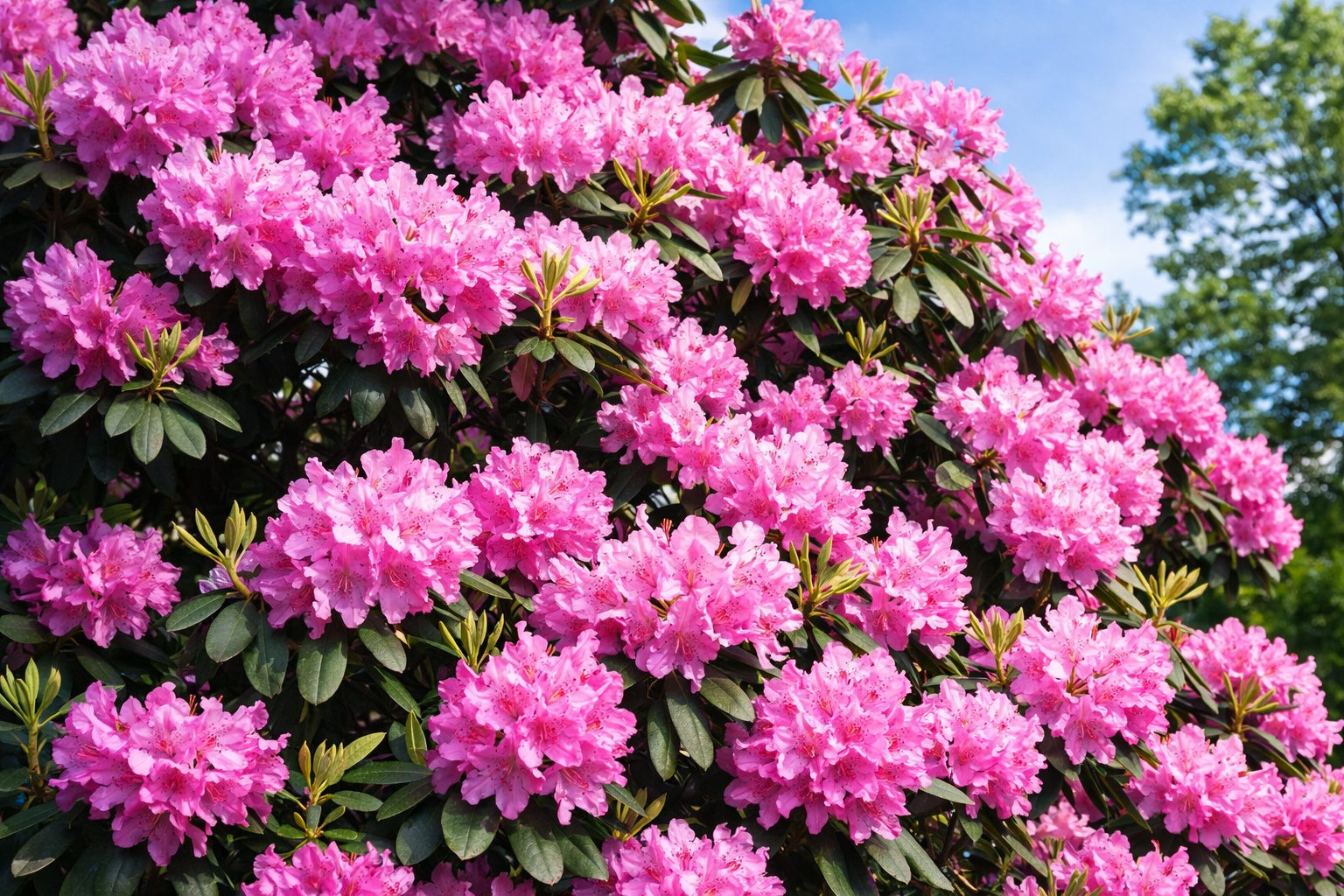 Rhododendrons in bloom